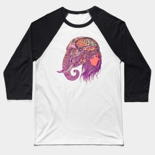 The Girl and the Elephant color variant 2 Baseball T-Shirt